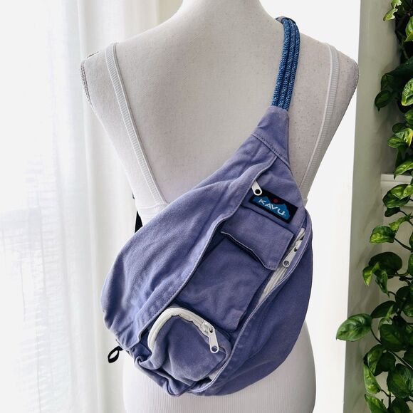 Kavu Purple Crossbody Canvas Crossbody Hiking Outdoors Backpack Sling Bag - Picture 1 of 6